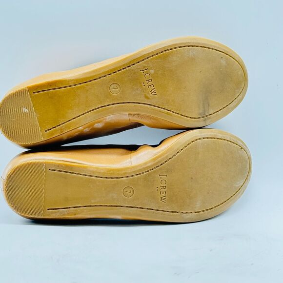 J Crew Ballet Flats Womens 7 Nude Brown Leather Cece Casual Slip On Shoes Core - Picture 8 of 11